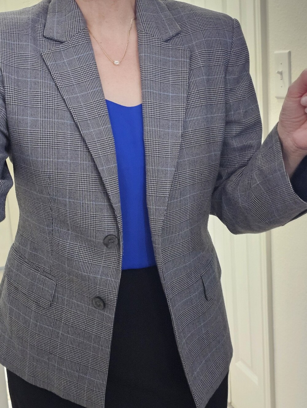Michael Kors Gray Glen Plaid Women's Blazer 8